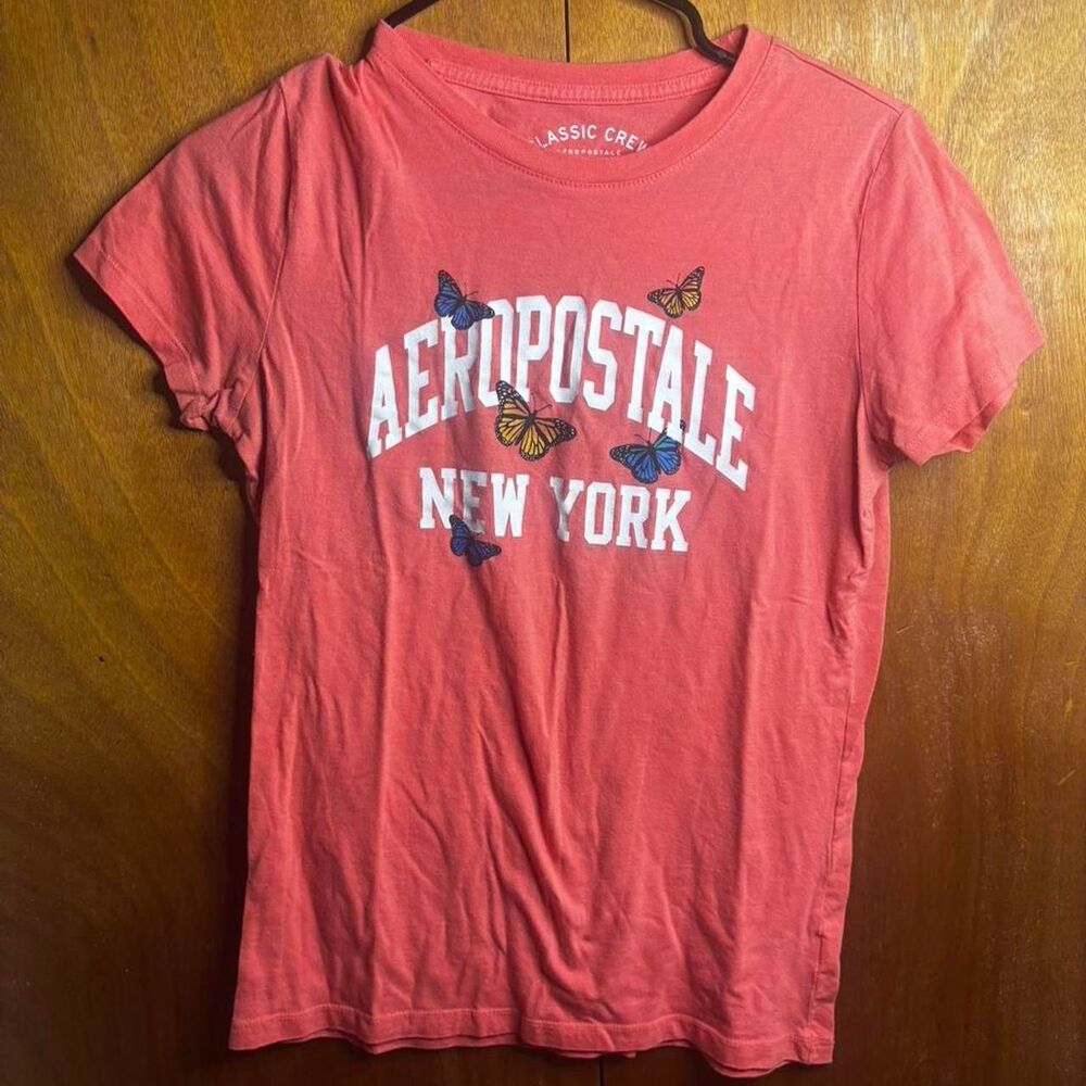 Aeropostale Y2K Coral Butterfly Tee